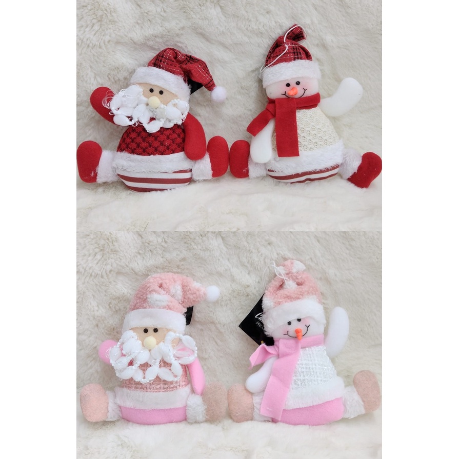 Jogo Papai Noel e Boneco de Neve Pelúcia Pendente Iluminado LED 20cm -  Magizi no Shoptime