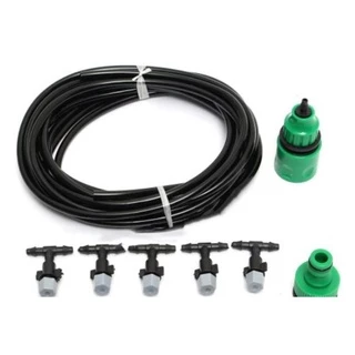 Sistema de Irrigação Jardim Pátio Mister Air Misting Micro Refrigeração Sprinkler 5M & 5 dripper-cabeças