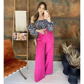 Calça Feminina Pantalona com Cinto