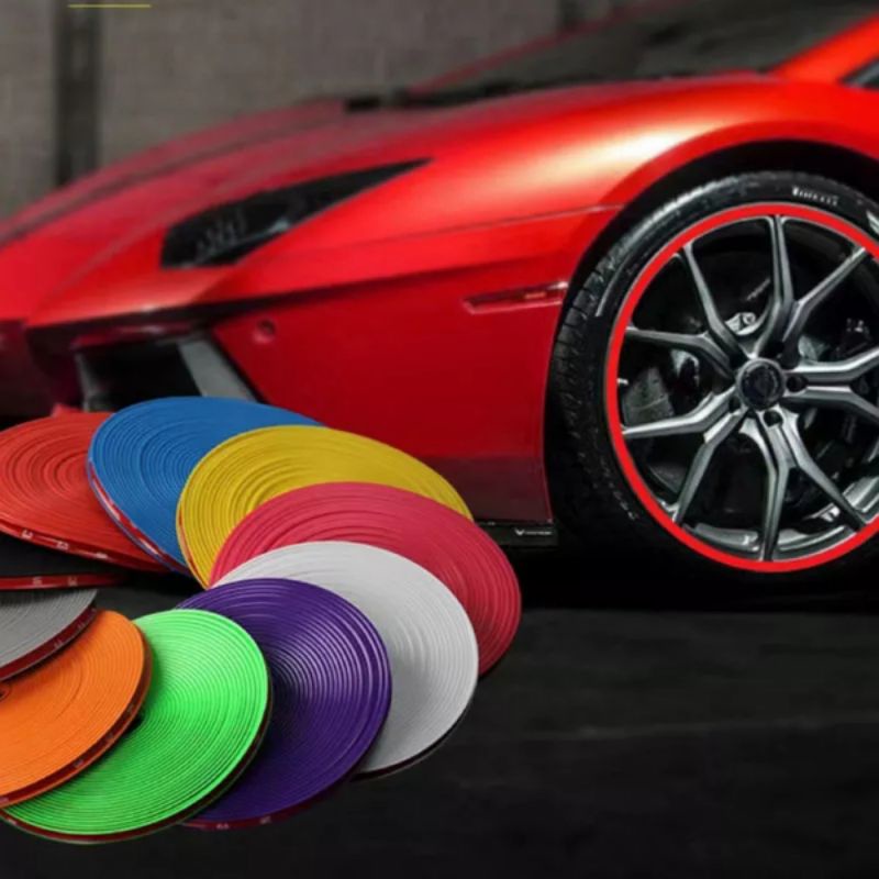 Borracha Protetor Borda Roda Liga Leve/Esportiva Vermelho Azul Rosa