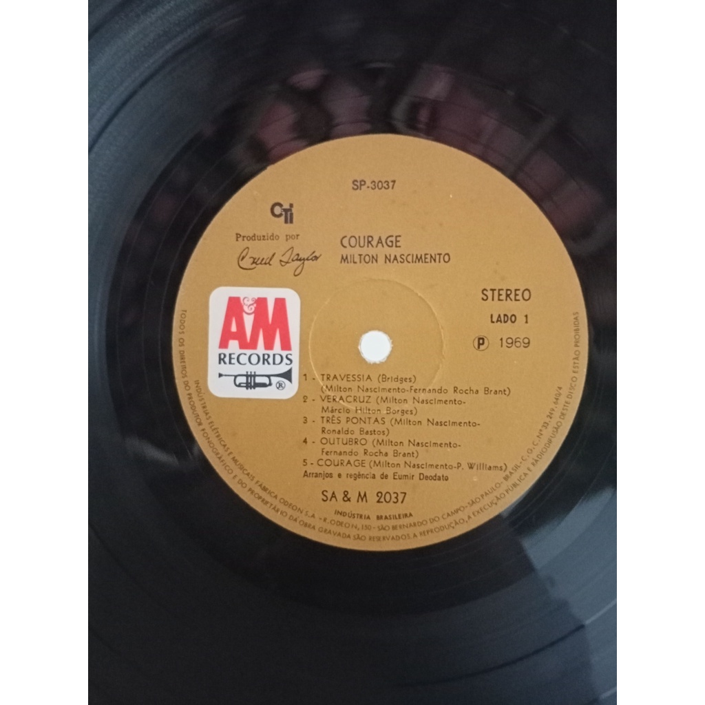 Lp Vinil Milton Nascimento - Courage (mpb/1969) | Shopee Brasil