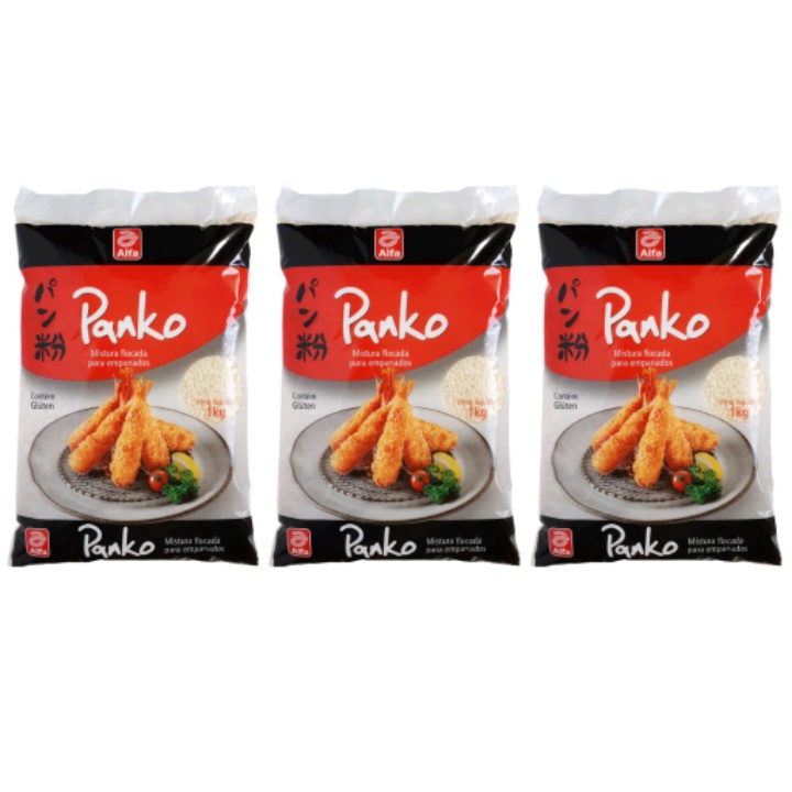Kit 3 Un De 1kg Cd Farinha Panko P/ Empanar Sushi Tempurá Bread Crumbs Alfa Shopee Brasil
