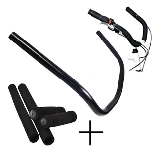 Guidão Bicicleta Alto Bike Caiçara Beach Praiana + Punho Manopla Espuma 4 peças - Preto