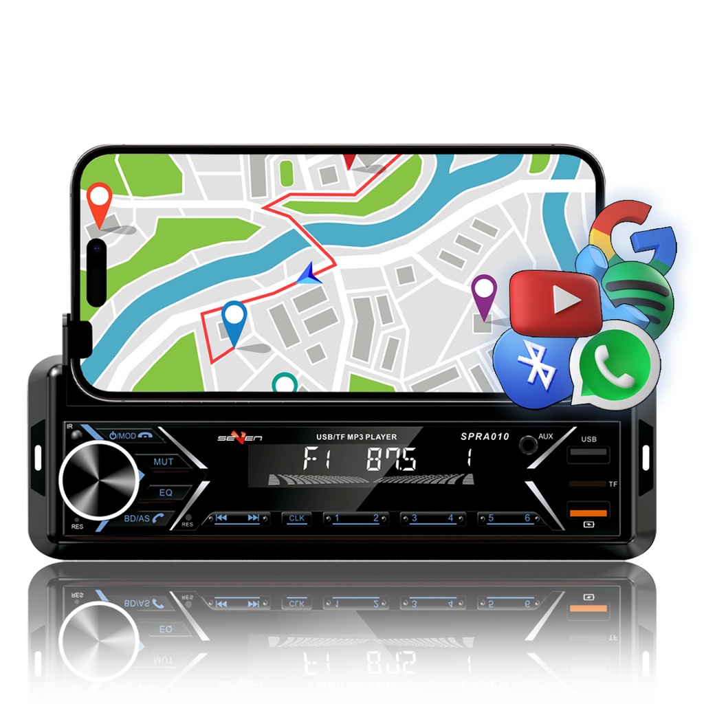 Radio Bluetooth Tipo Pioneer Carro Som Automotivo Suporte Celular Seven Parts