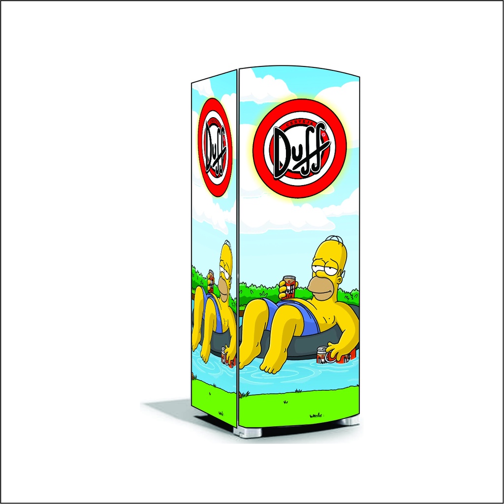 Adesivo Envelopamento De Freezer E Geladeira Duff Hommer Simpson Shopee Brasil