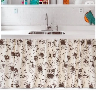 Cortina Para Pia De Cozinha 1,40 X 0,80 Decoração
