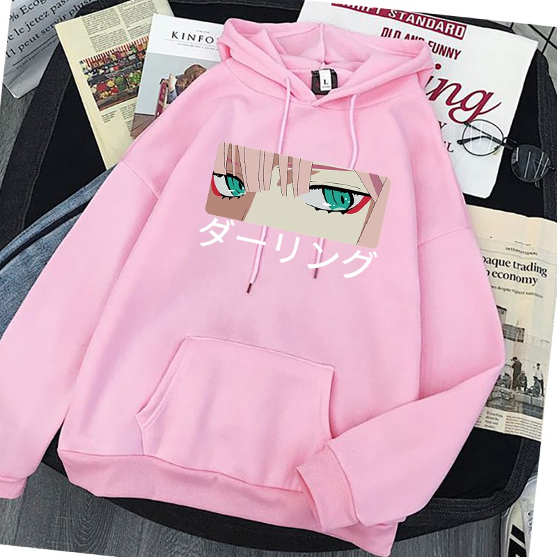 Moletom Casaco Blusao Canguru Anime Darling in The Franxx Zero Two Fofa Unissex Harajuku