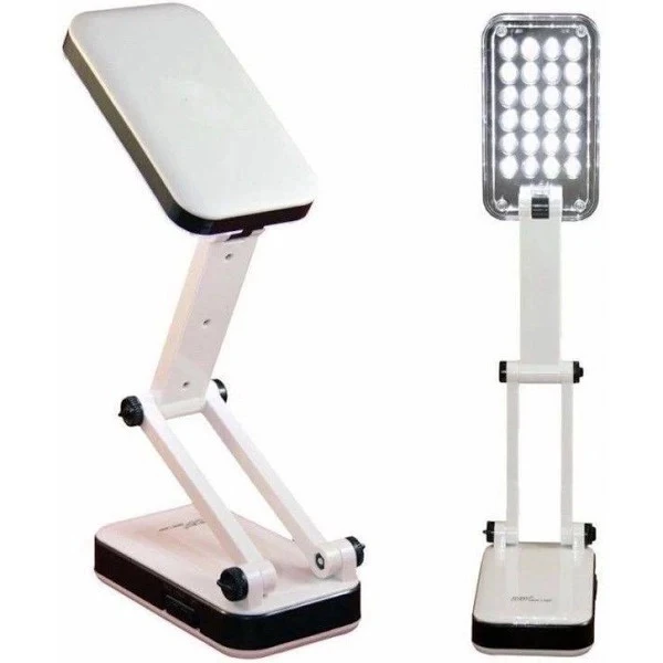 Luminária aberta mostrando flexibilidade do braço