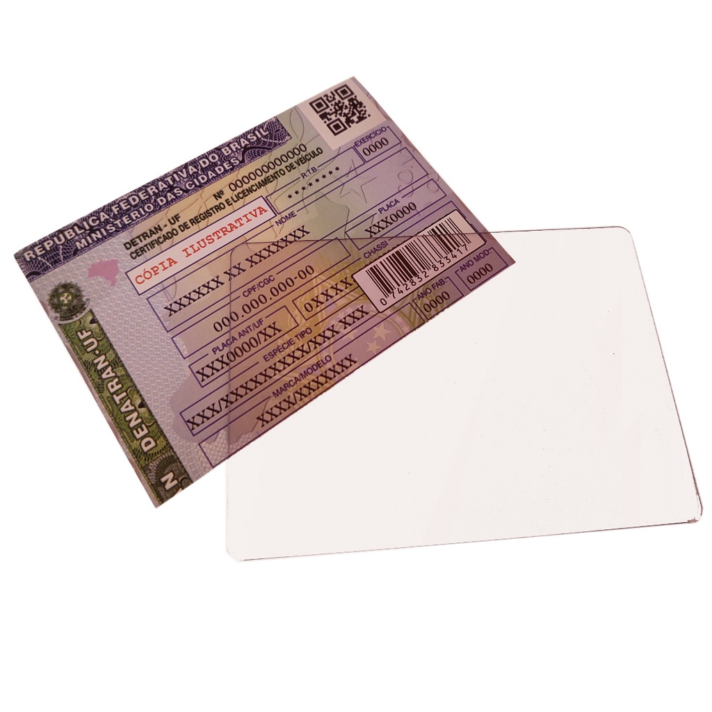 Porta Documento CRLV de Carro em Acrilico 