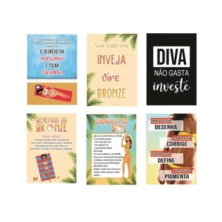 QUADROS BRONZE FRASES BRONZEAMENTO DECORATIVOS KIT 6 PEÇAS