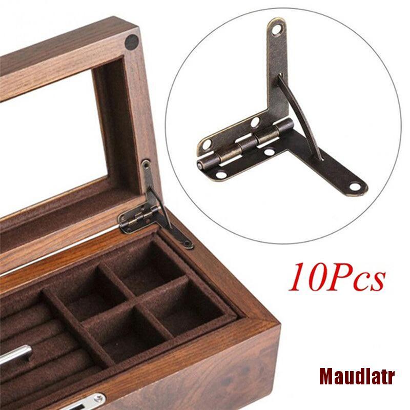 MDTR 10pçs 90 ° Dobradiça De Madeira De 22 * 28MM Ângulo Suporta Para Jóias