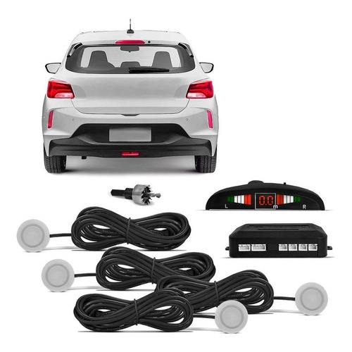SENSOR DE ESTACIONAMENTO FIRST OPTION 4 PONTOS 22MM PRATA