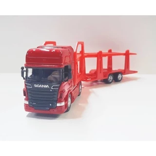 Miniatura Cegonha Scannia V8 R730 Vermelho Escala 1/64