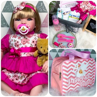 Bebê Reborn Boneca Menina Real 22 Itens Bolsa Matern+barata