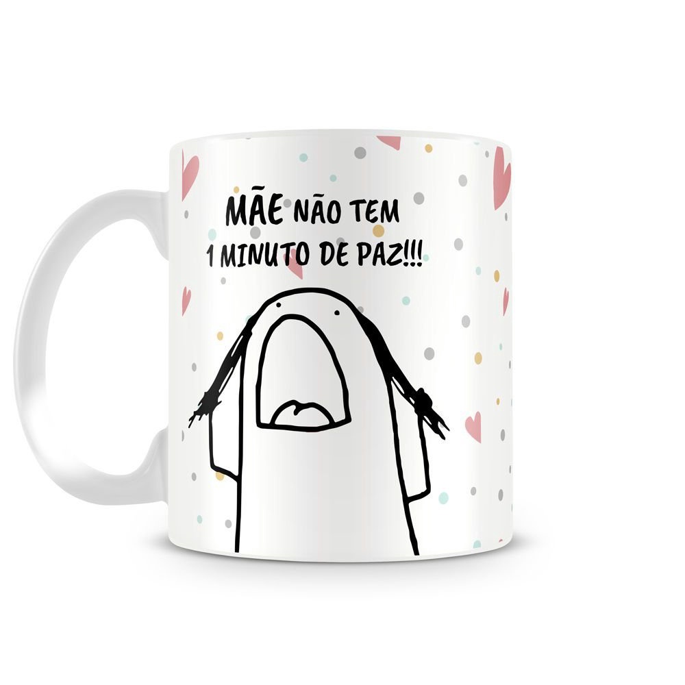 Caneca Super Mãe Meme Flork Boneco Palito de Porcelana em Promoção