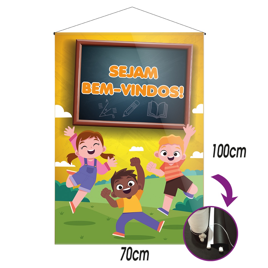 Banner Pedagógico Escolar Sejam Bem Vindos Shopee Brasil 