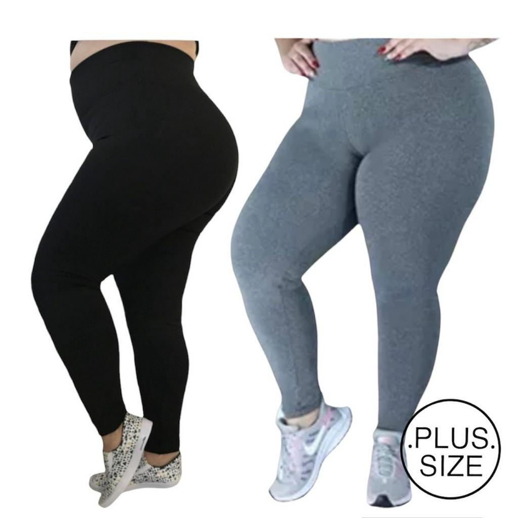 Kit 2 Calça Legging Plus Size Levanta Bumbum Suplex Cintura Alta G