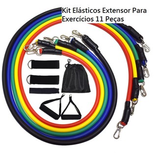 Kit Elásticos Extensor Para Exercícios 11 Peças
