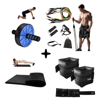 Kit Treino de Malhação Academia Em Casa - kit C/4 Produtos Completo Promoção