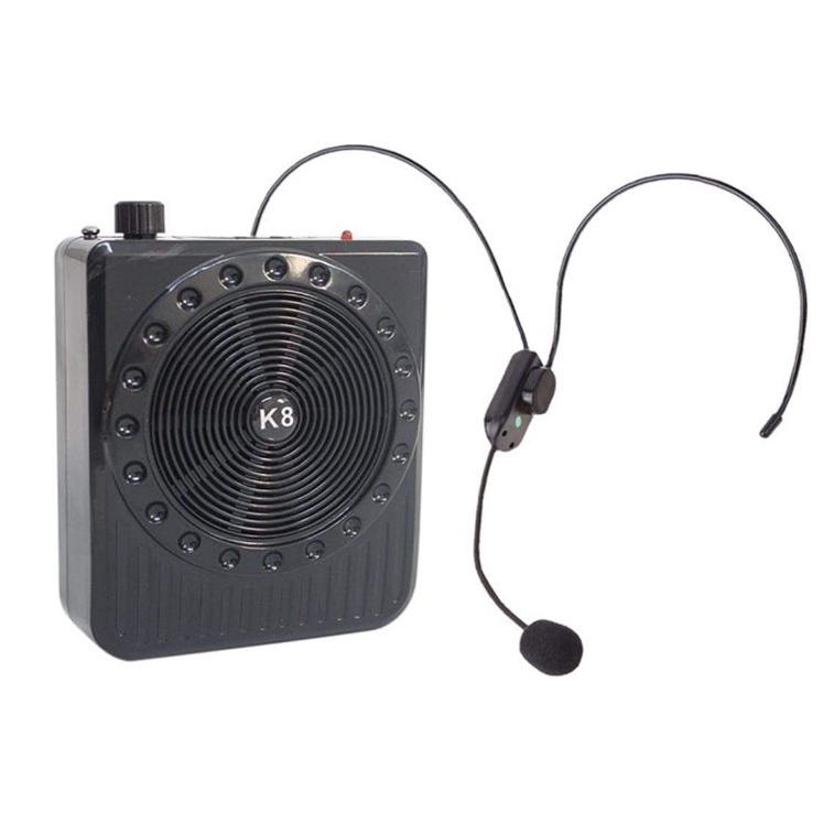 Megafone Portatil Amplificador Kit Professor Com Radio Fm, Microfone E Usb E Sd Recarregavel