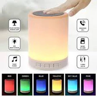 LUMINÁRIA ABAJUR TOUCH CAIXA DE SOM BLUETOOTH LED MP3