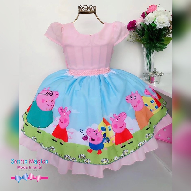 Vestido infantil hot sale peppa pig