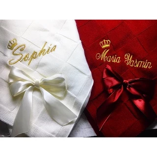 Manta Bebê Personalizada com Nome Bordado Tricot Maternidade Luxo Trico menino ou menina Saída de maternidade