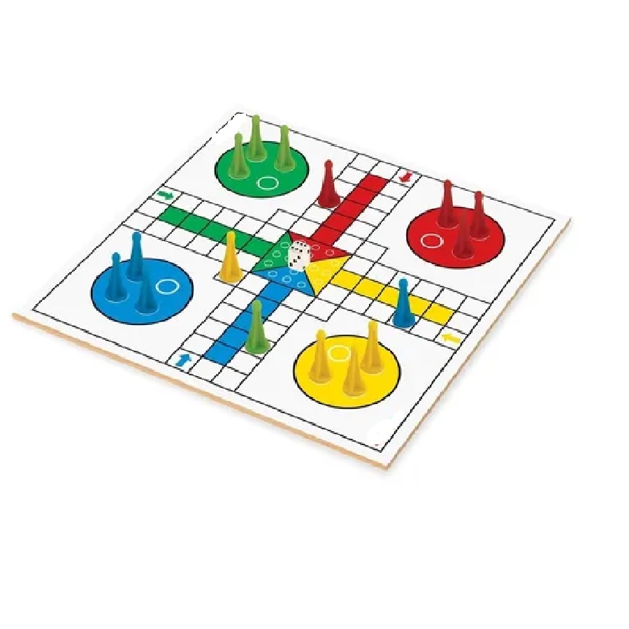 Jogo De Ludo Tabuleiro Em Mdf Maninho - Femapel