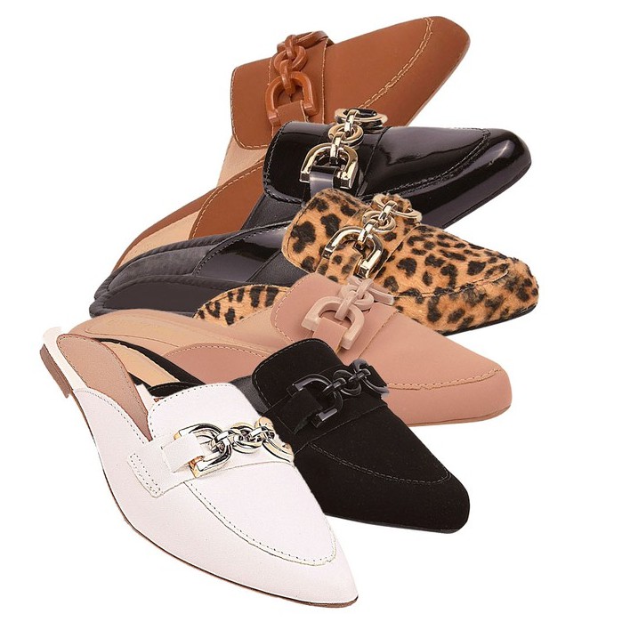 Mule Feminino Correntinha Nobuck Macerata