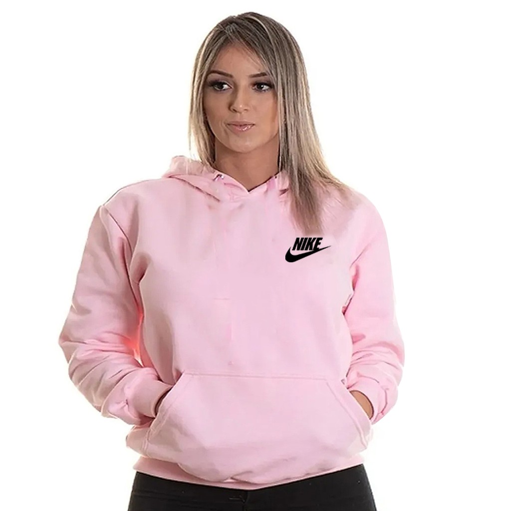 Moletom feminino rosa store nike