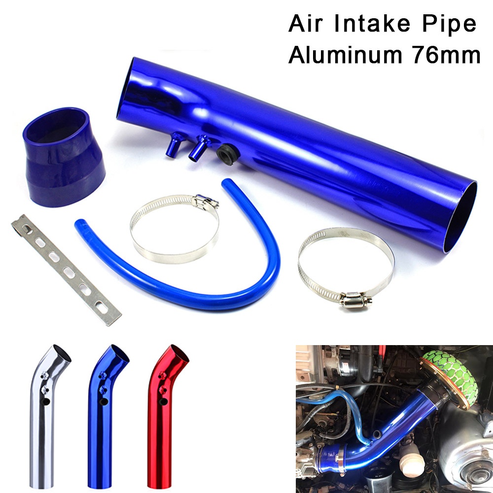 Universal 3 " 76mm Carro De Alumínio Kit De Tubo De Entrada De Ar Longo/3 Polegadas Fria Filtro Para Tubos Frio
