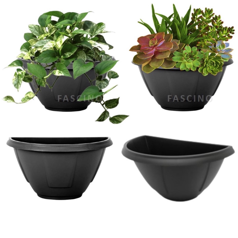 12 Vasos Parede 2,6 Litros Preto Para Jardim Vertical E Horta