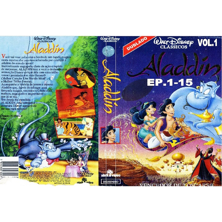 dvd,aladdin serie animada completo favor comprar de 13:00 as 22:00
