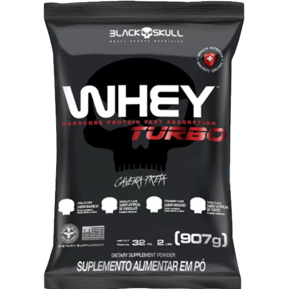 Turbo Whey Protein Nutri Isolado e Concentrado Caveira Preta 900g Baunilha – Black Skull