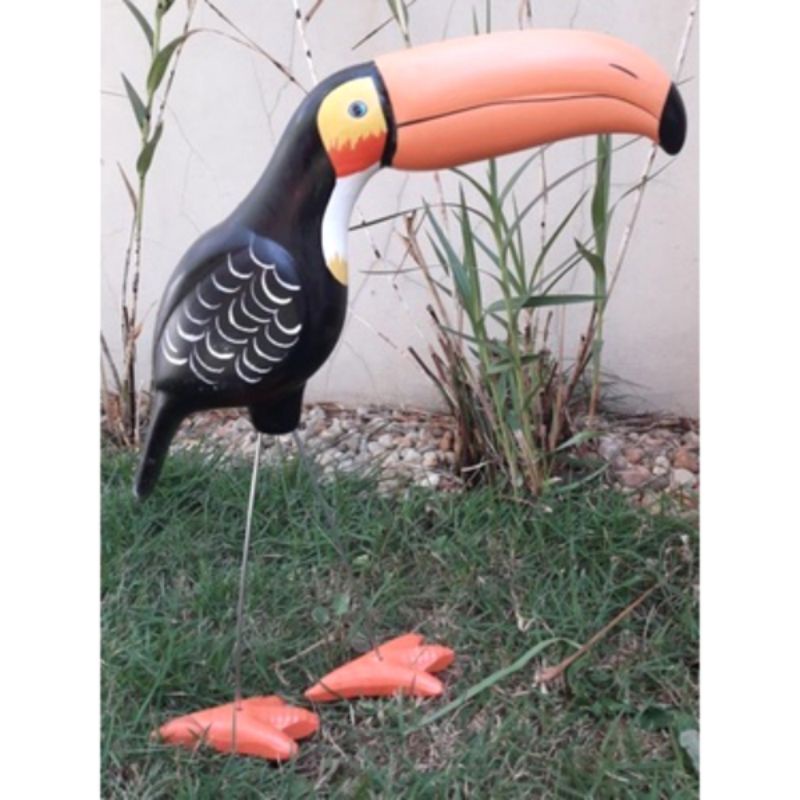 Tucano Cerâmica Decoração de Jardim Enfeite 45 cm