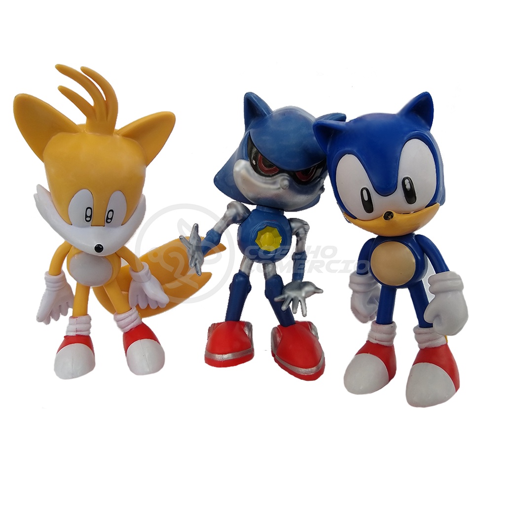 Coleção Boneco Action Figure Metal Sonic The Hedgehog 16cm Somic