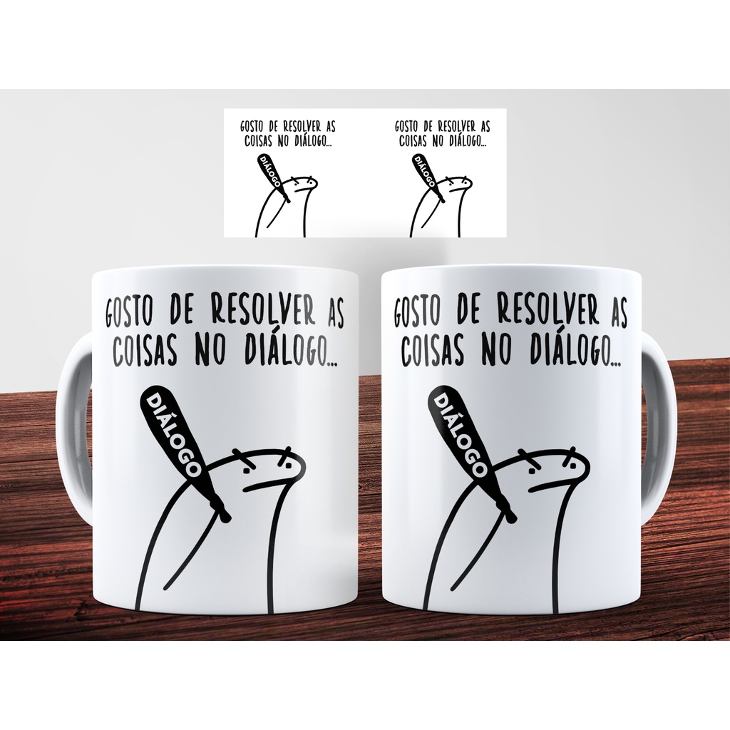 Caneca Meme Flork Dialogo