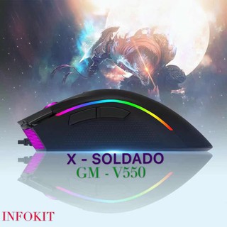 Mouse Gamer GM-V550 com LED RGB rotativo INFOKIT