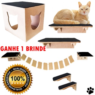 play kit nicho de gato pra apartamento mdf crú envio rápido