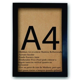 Kit 10 Moldura A4 Quadros Diploma Certificado A4 21x30cm Com Acetato