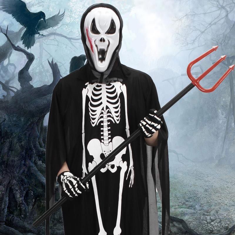 Capa de Esqueleto - Caveira/Manto Esqueleto Halloween/Fantasia
