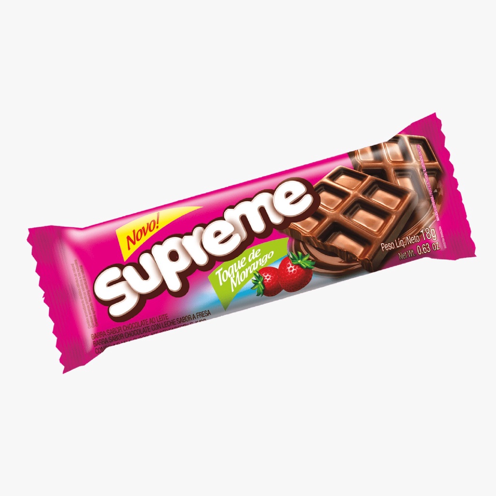 Kit Com Unidades De Chocolate Ao Leite Supreme Sabor Morango G Shopee Brasil