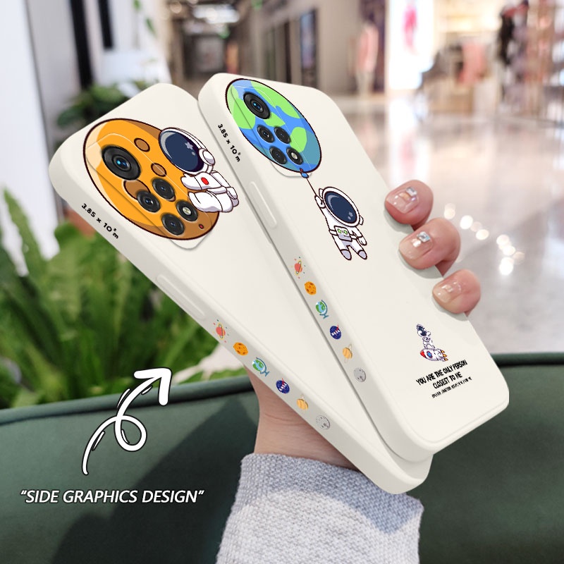 XINYEXIN Cover Per Xiaomi Redmi Note 9S / 9 Pro, Custodia Trasparente Con Motivo Astronauta, Antiurto In TPU Morbido