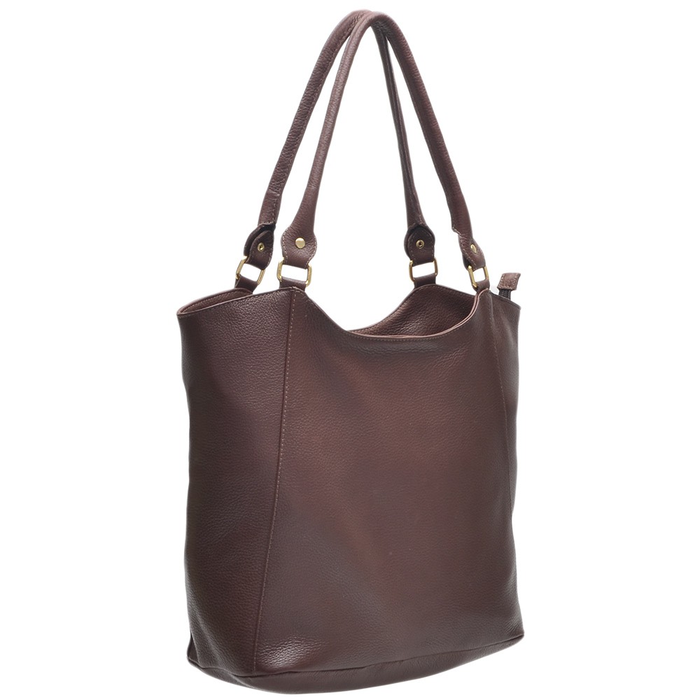 Bolsa Sacola Chocolate com Z per de Couro Cla Cle Shopee Brasil