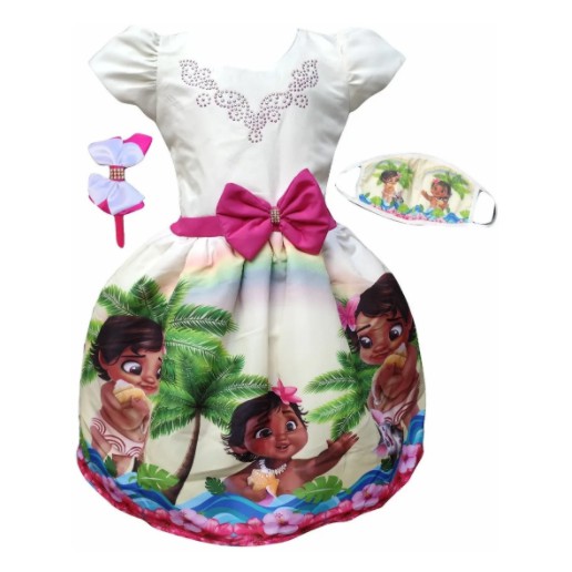 Vestido Moana Full + Tiara Brinde