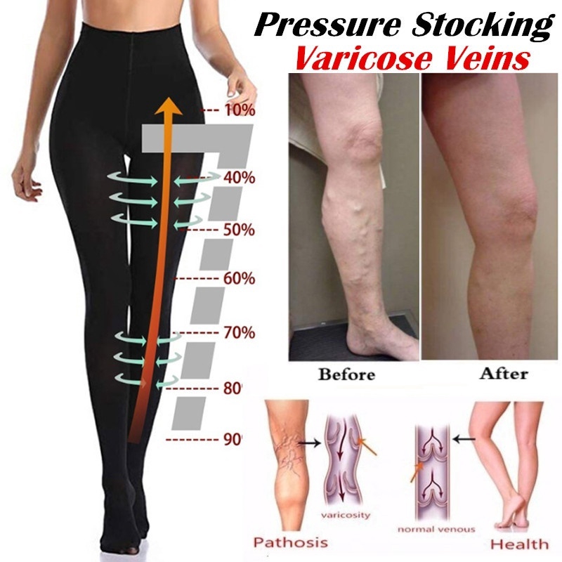 Meia De Pressão De Compressão Respirável Evitar Varizes/- Calça De Perna