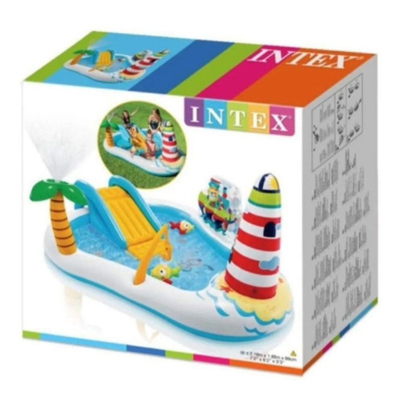 Piscina Infantil com Playground e Escorregador Pescaria da Intex