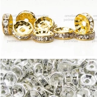 Rondelle de strass, 10mm - 100 unidades.