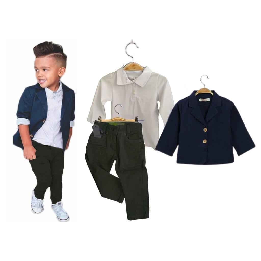 Roupa Esporte Fino Infantil Blazer Azul Menino Do 1 A 8 Anos