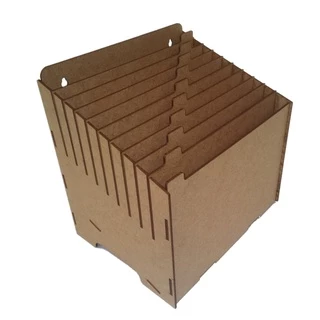 Organizador De Mesa Para Folhas A4 Prontuário Escritório Indústria 10 Divisões Nichos Escaninho Cru Organização Dia a Dia MDF